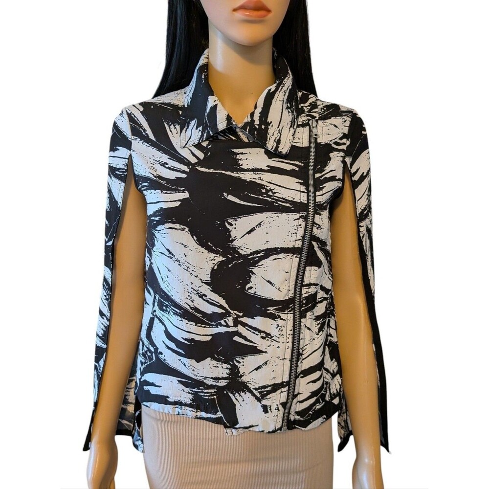 Yigal Azrouel Black & White Abstract Pattern Jacket